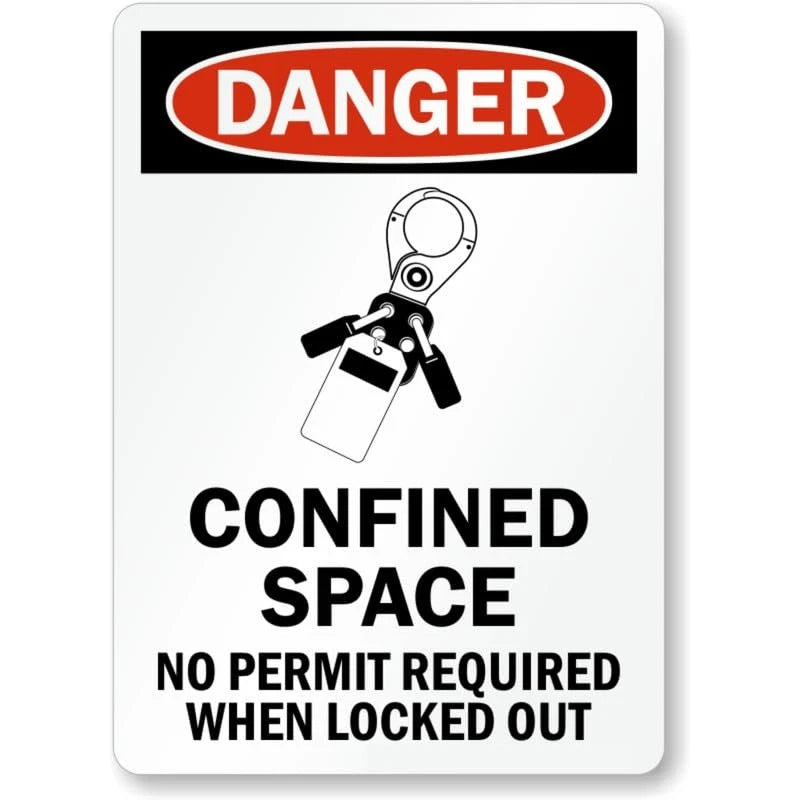 Confined Space No Permit Safety Aluminum Sign — product artwork