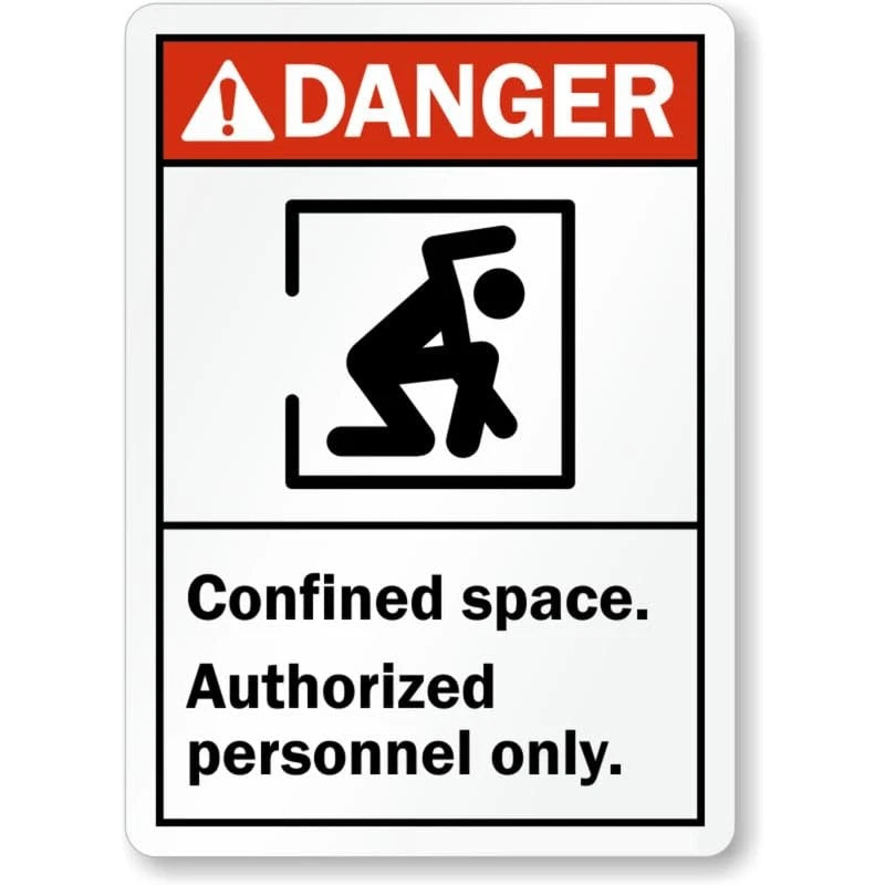 Confined Space Ansi Danger Aluminum Sign — product artwork