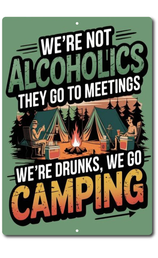 Camping Fishing Rustic Aluminum Sign — product artwork