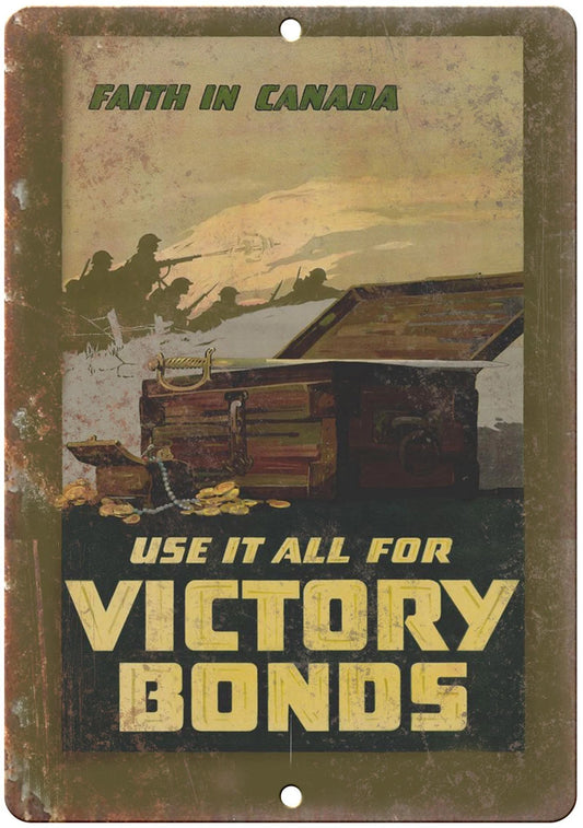 Victory War Bond Poster Vintage Funny Aluminum Sign — product artwork