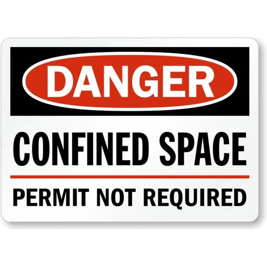 Confined Space Permit Danger Aluminum Sign — product artwork