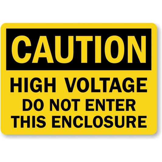 High Voltage Caution Aluminum Sign — product artwork