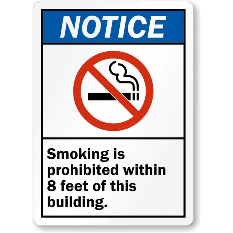 Smoking Prohibited Notice Aluminum Sign — product artwork