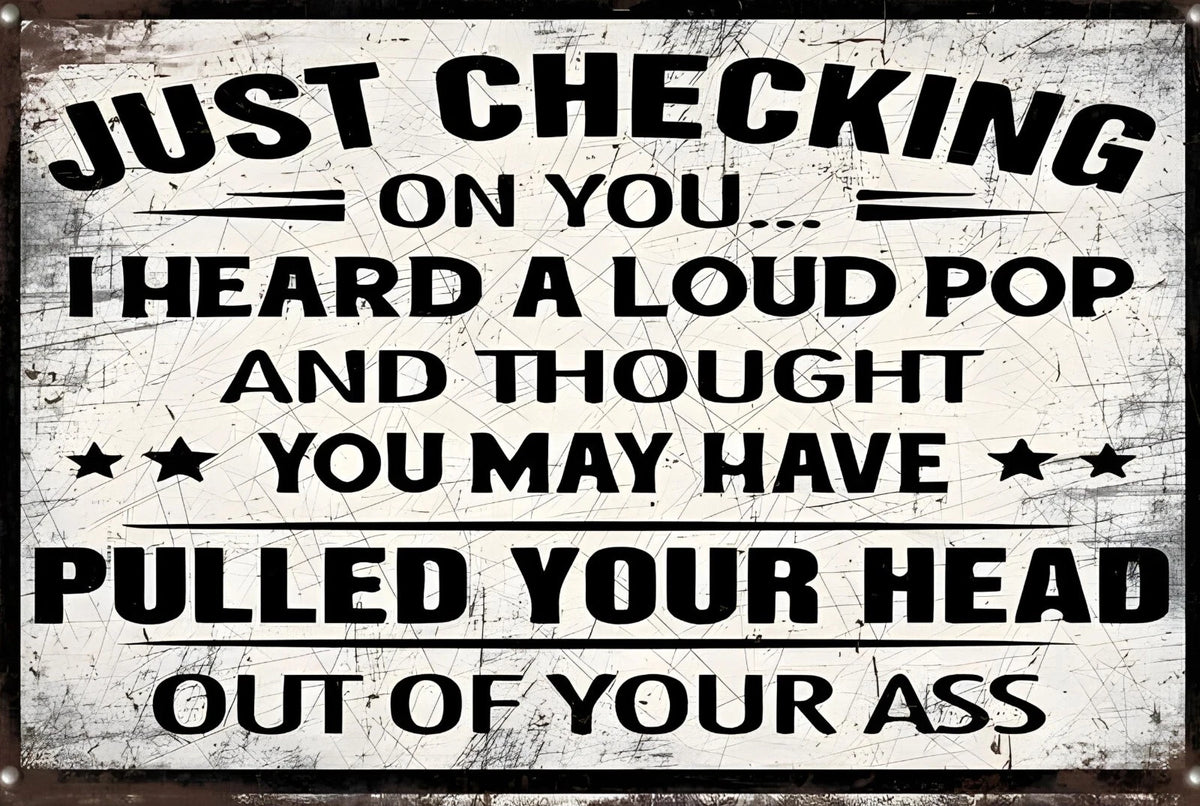 I Heard a Loud Pop Funny Aluminum Sign — product artwork