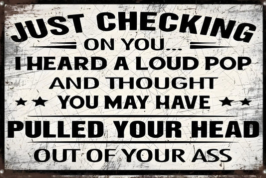 I Heard a Loud Pop Funny Aluminum Sign — product artwork