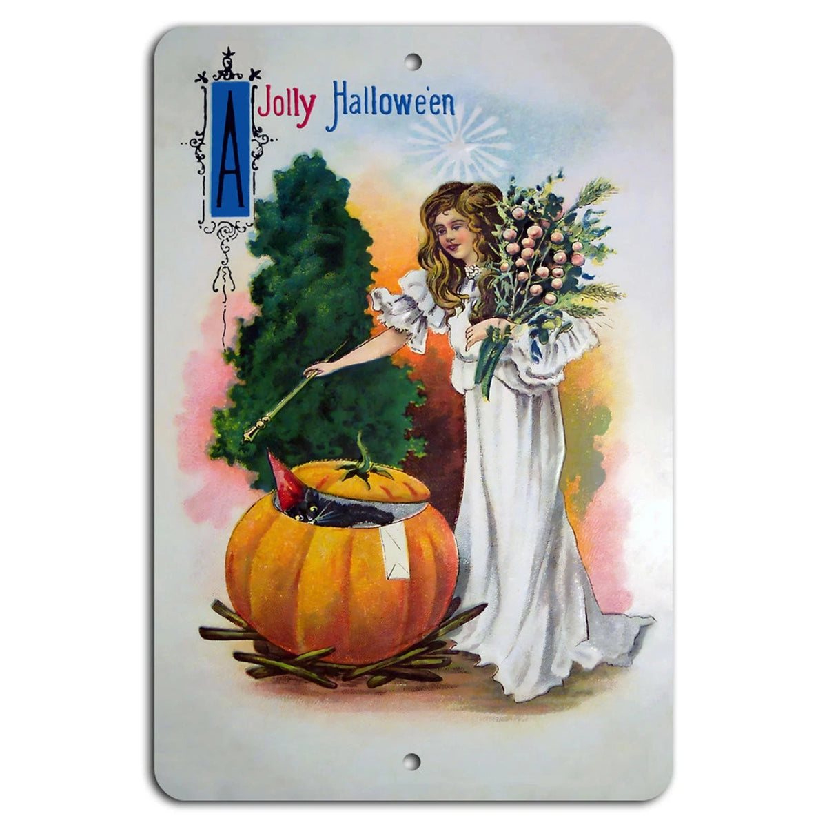 Halloween Vintage Whimsical Aluminum Sign — product artwork