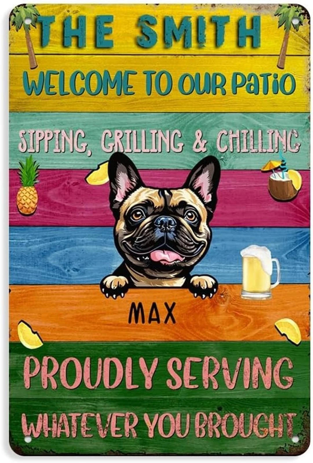 Tin Patio Funny Gifts Aluminum Sign — product artwork