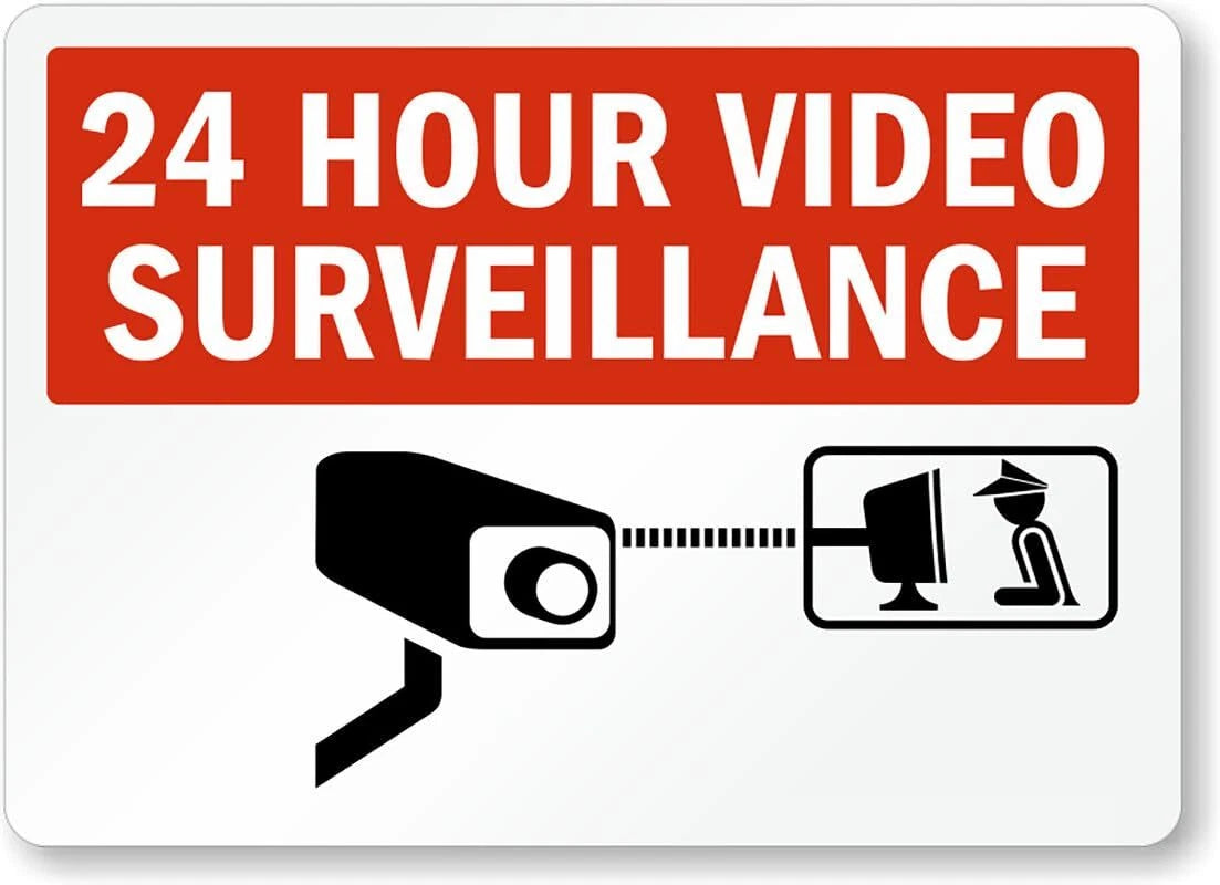 CCTV Camera 24 Hour Security Aluminum Sign — product artwork
