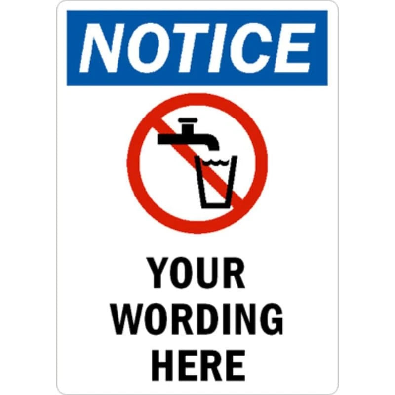 Custom Notice No Drinks Symbol Aluminum Sign — product artwork