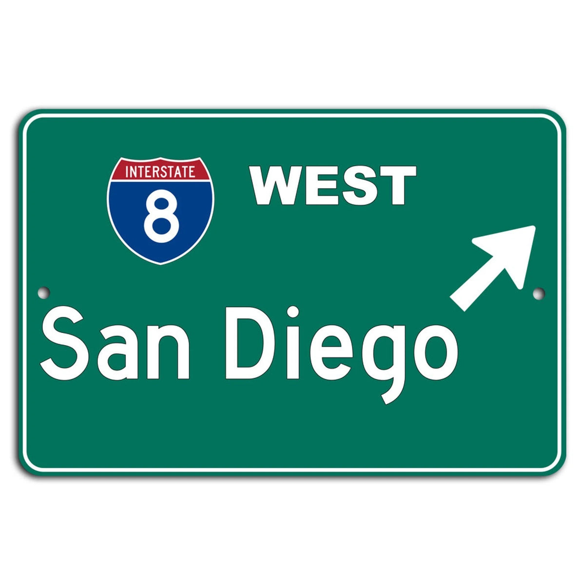 Interstate 8 Vintage Rustic San Diego Highway Aluminum Sign — product artwork
