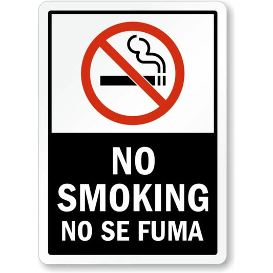 No Smoking No Se Fuma Bilingual Aluminum Sign — product artwork