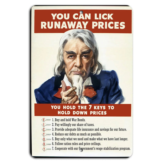 Price Control Vertical Aluminum Sign — product artwork