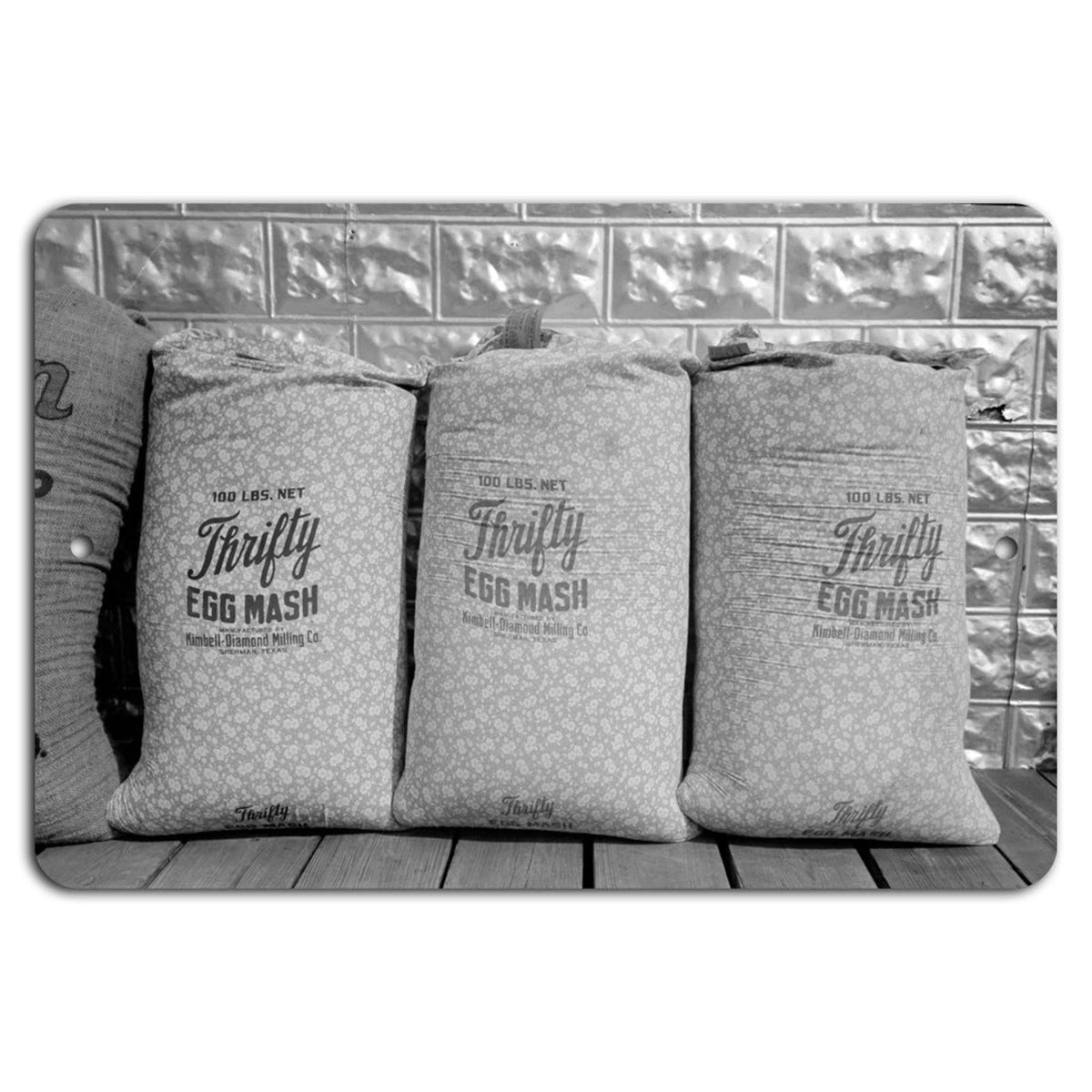Vintage Feed Rustic Farmhouse Aluminum Sign — product artwork