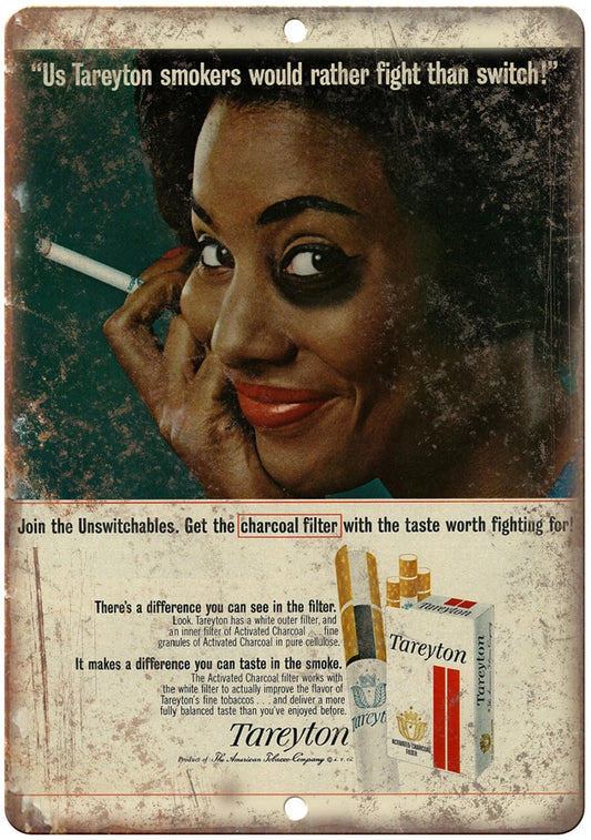 Tareyton Cigarette Vintage Tobacciana Aluminum Sign — product artwork
