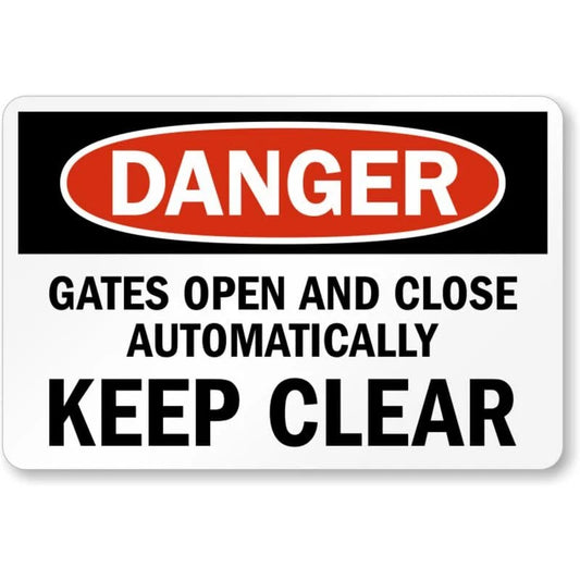 Automatic Gates Keep Clear Aluminum Sign — product artwork