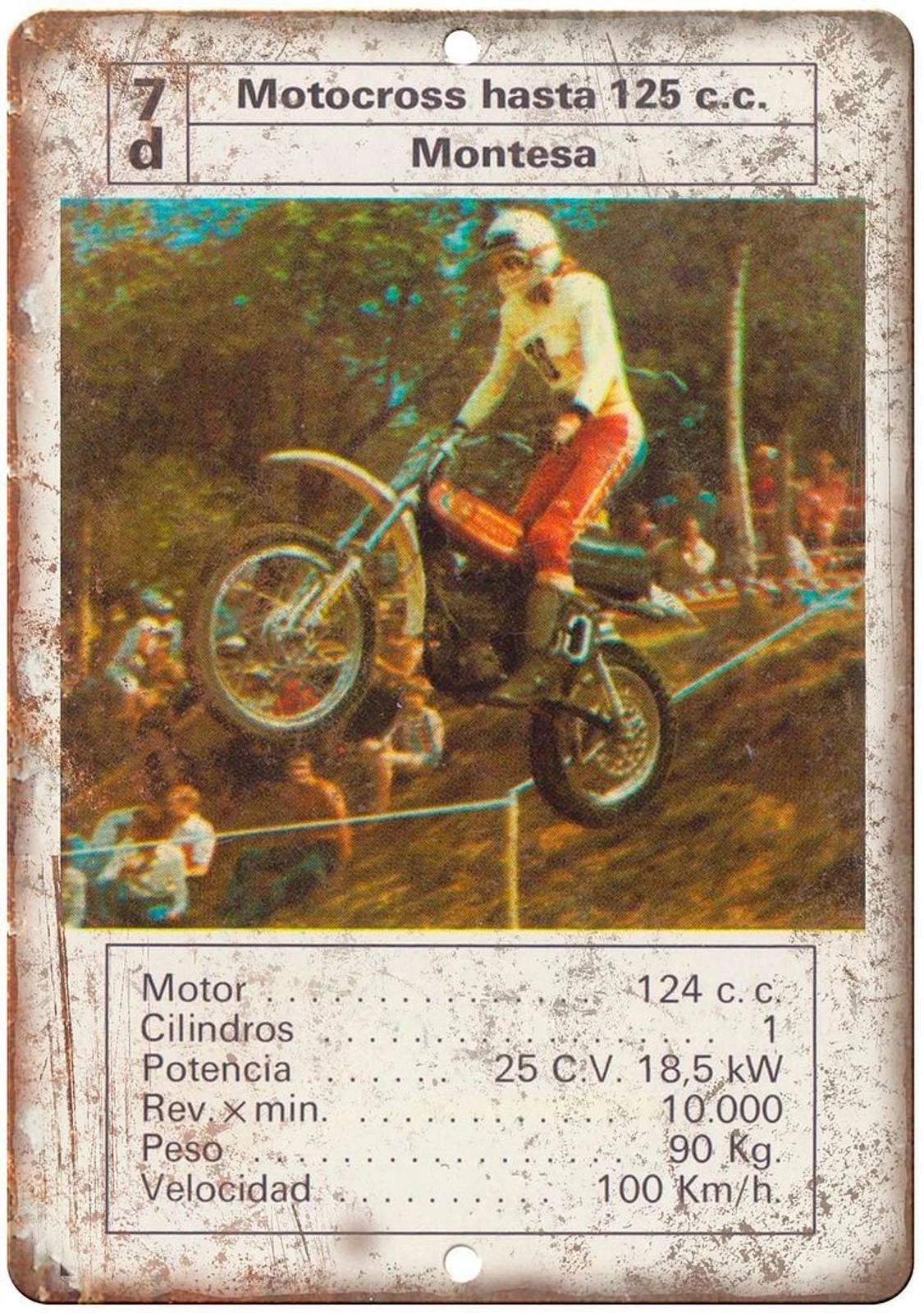 Motocross Vintage Montesa Hasta 125CC Aluminum Sign — product artwork