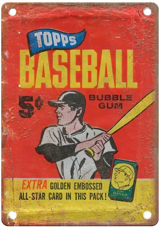 Bubble Gum Extra Golden Embossed All-Star Card Vintage Sign — product artwork