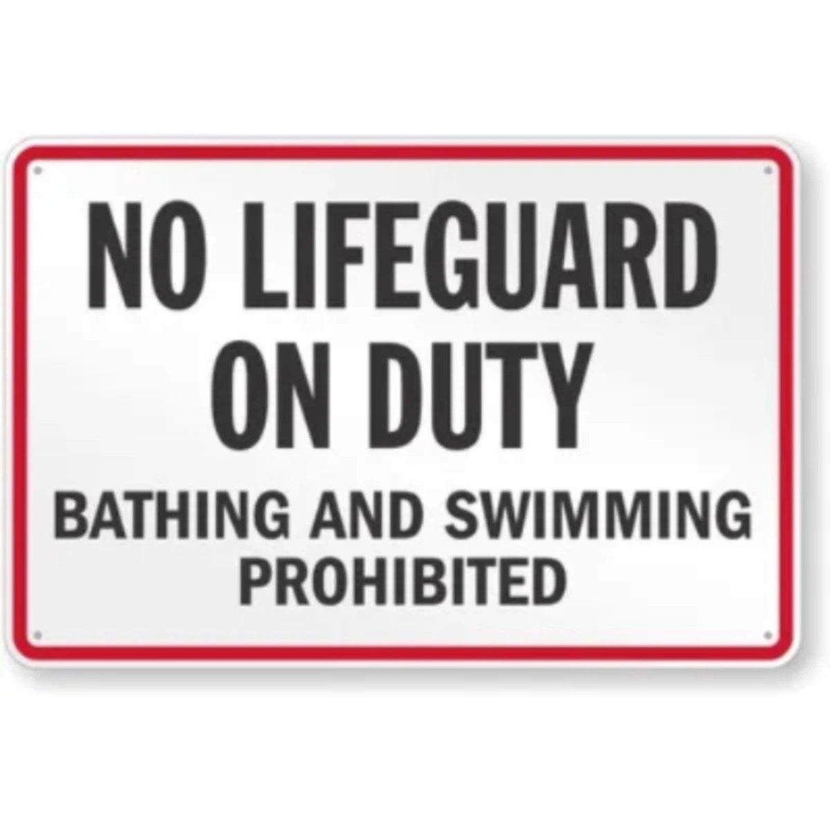 New York No Lifeguard on Duty Aluminum Sign — product artwork