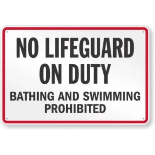 New York No Lifeguard on Duty Aluminum Sign — product artwork