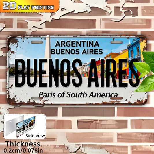 Vintage Buenos Aires Souvenir Decorative Aluminum Plate — product artwork