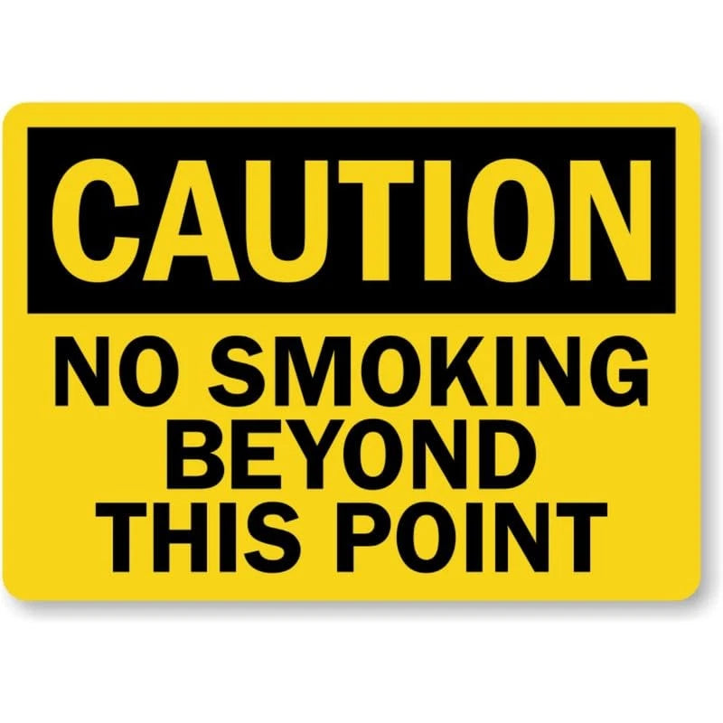 No Smoking Beyond This Point Aluminum Sign — product artwork