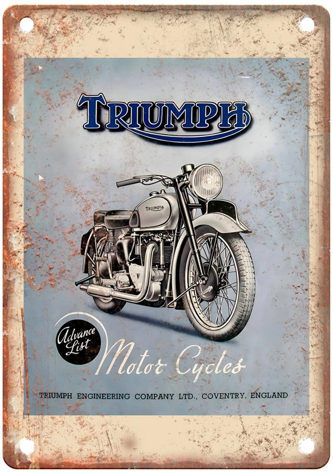 Vintage Motorcycle Retro 1946 Poster Aluminum Sign — product artwork