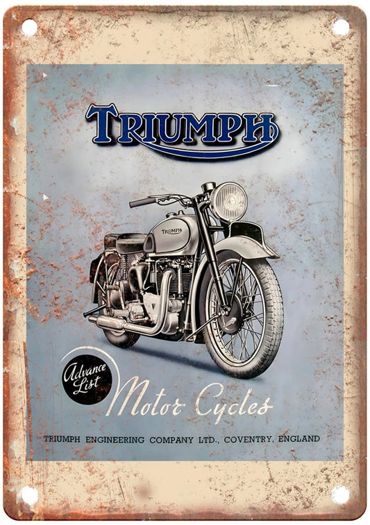 Vintage Motorcycle Retro 1946 Poster Aluminum Sign — product artwork