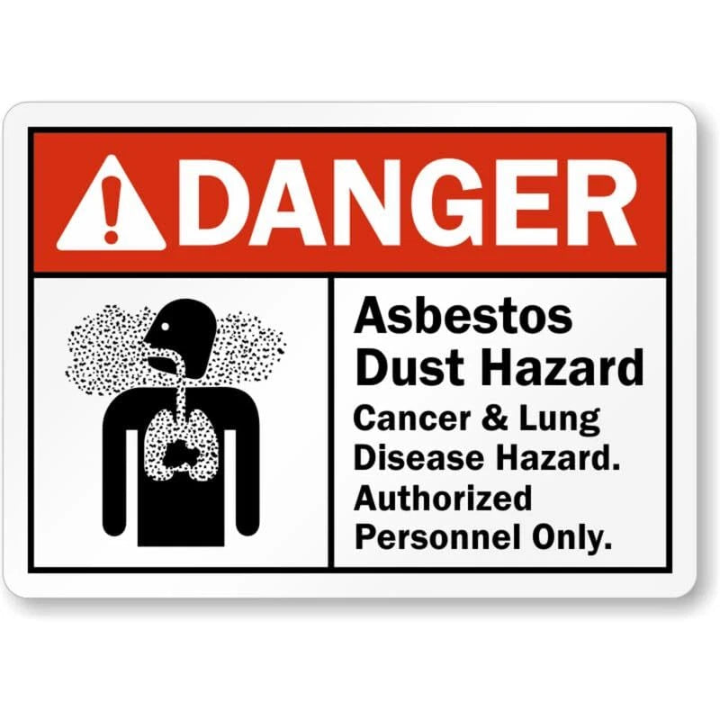 Asbestos Dust Cancer and Lung Disease Danger Aluminum Sign — product artwork