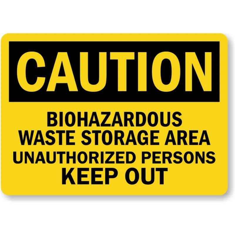 Biohazard Waste Storage Area Warning Aluminum Sign — product artwork