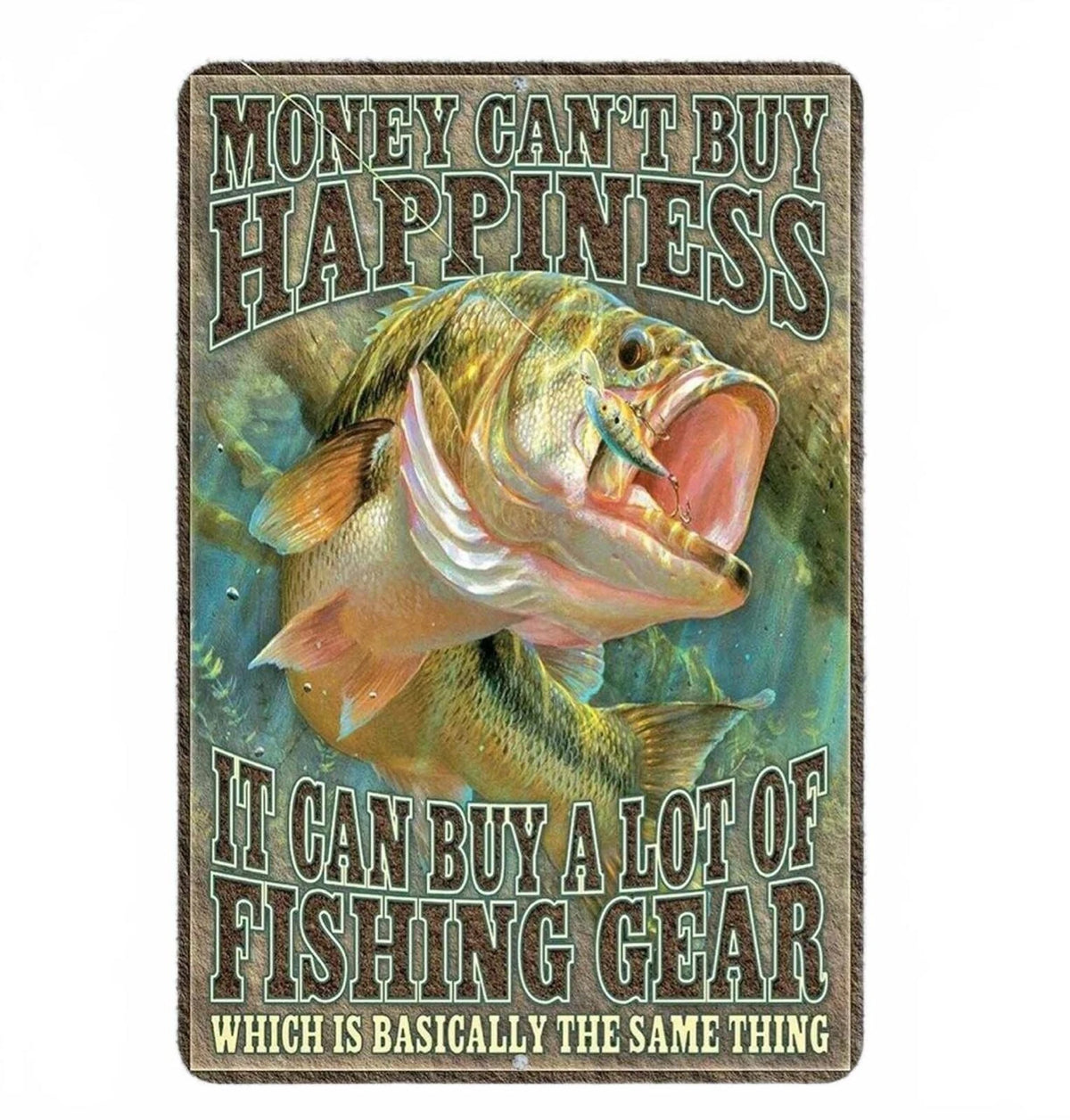 Fishing Gear Decorative Aluminum Sign — product artwork