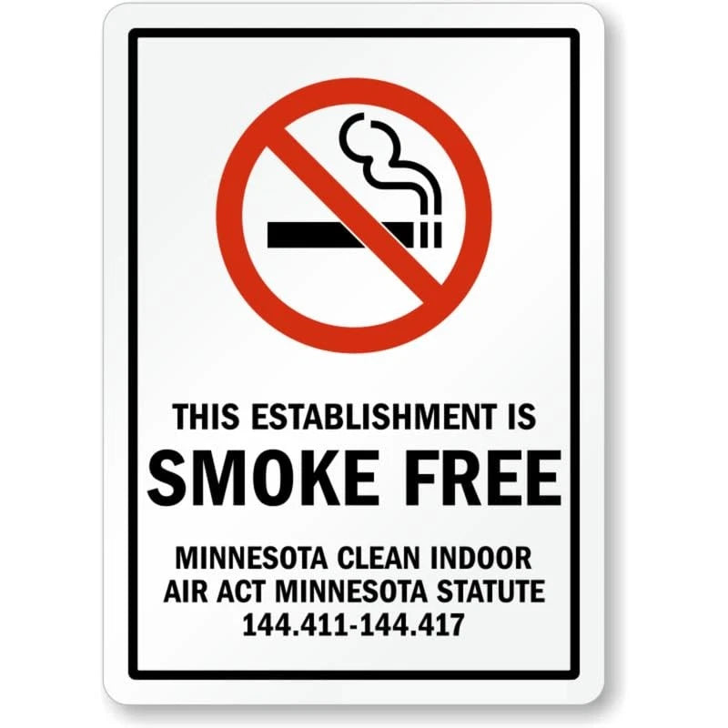 Minnesota Smoke-Free Establishment Aluminum Sign — product artwork