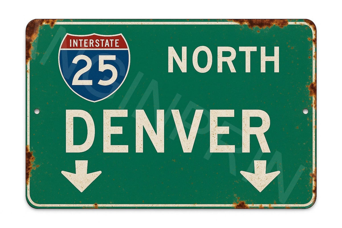 Interstate 25 Highway Road Aluminum Sign — product artwork