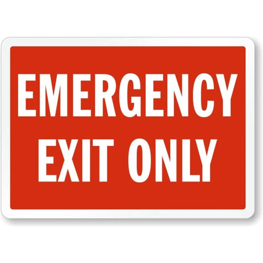 Emergency Exit Only Aluminum Sign — product artwork