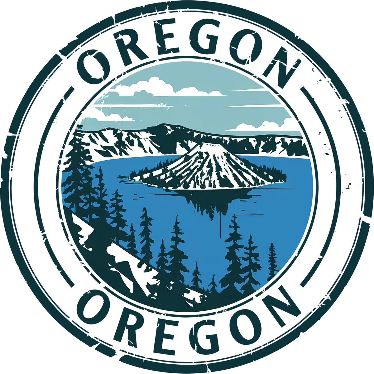 Oregon Landmark Round Aluminum Sign — product artwork