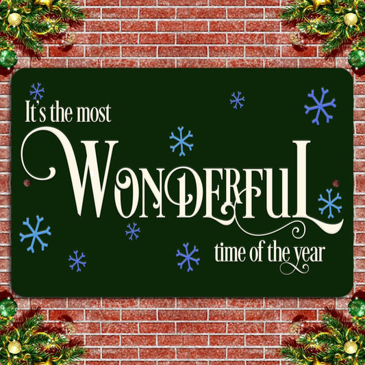 Festive Green Rustic Holiday Aluminum Sign — product artwork
