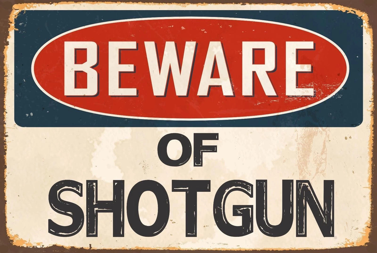 Beware of Shotgun Aluminum Sign — product artwork