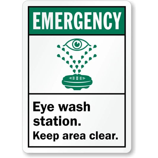 Emergency Eye Wash Station Aluminum Sign — product artwork