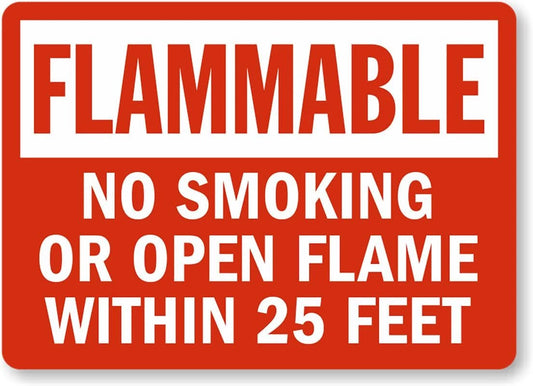 Flammable Business Safety Warning Aluminum Sign — product artwork