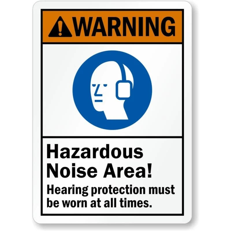 Hearing Protection Hazardous Noise Aluminum Sign — product artwork