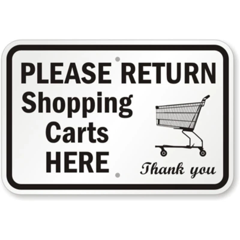 Return Shopping Carts Here Aluminum Sign — product artwork