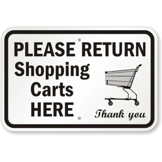 Return Shopping Carts Here Aluminum Sign — product artwork