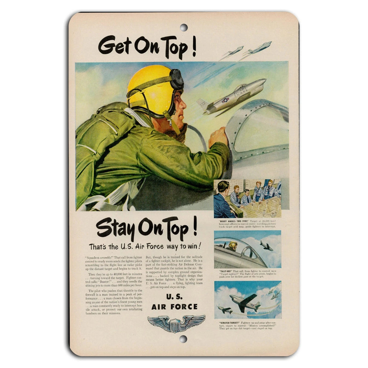 Air Force Vintage Military Motivational Aluminum Sign — product artwork