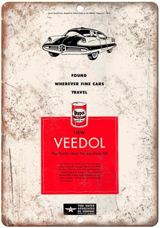 Veedol World's Most Famous Motor Oil Vintage Sign — product artwork
