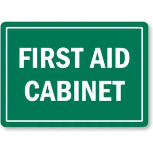 First Aid Cabinet Aluminum Sign — product artwork