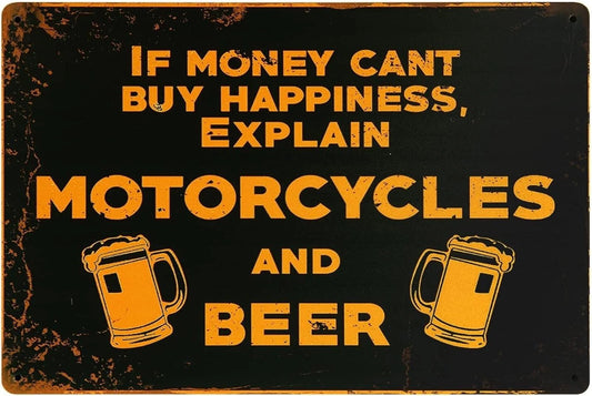 Motorcycles Funny Wall Aluminum Sign — product artwork