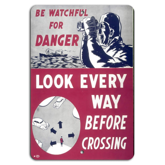 Safety Crossing Vertical Aluminum Sign — product artwork