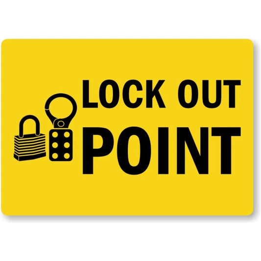 Lockout Safety Caution Aluminum Sign — product artwork