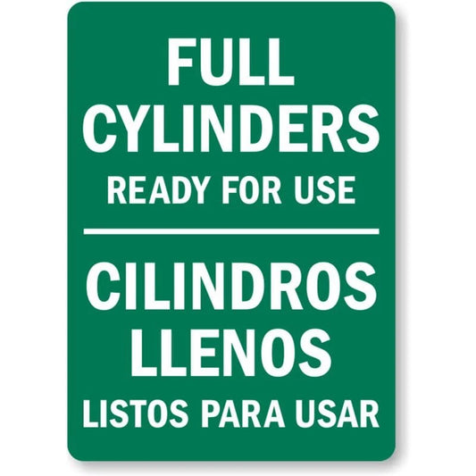 Bilingual Cylinder Gas Aluminum Sign — product artwork