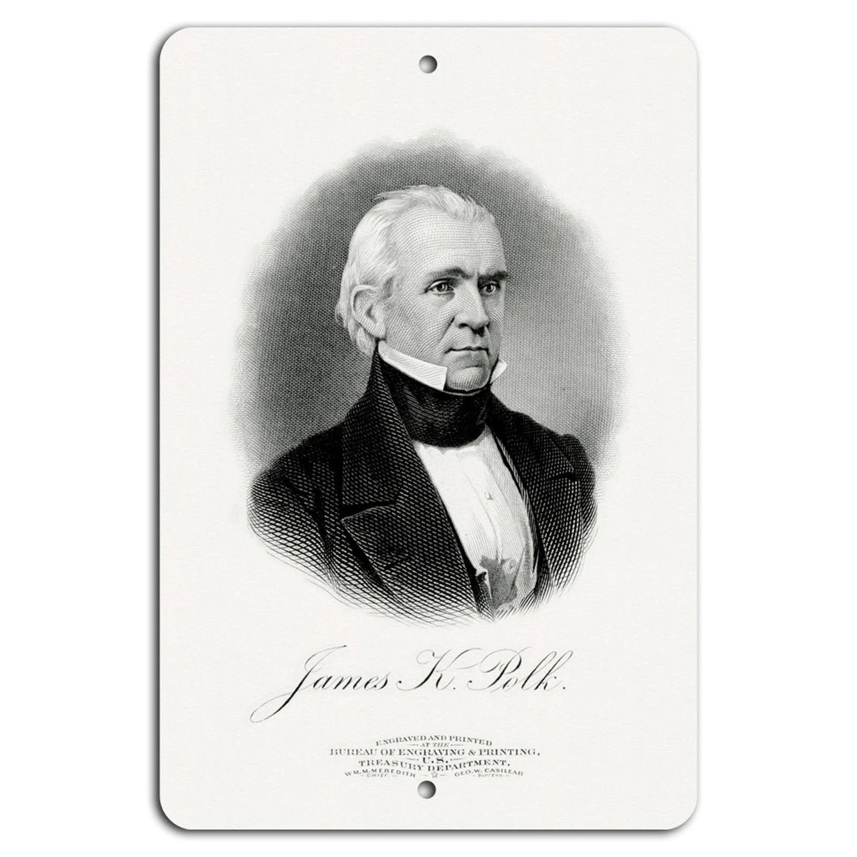 James K Polk Vintage Patriotic Garage Aluminum Sign — product artwork