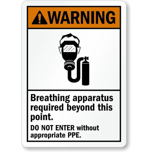 Breathing Apparatus Entry Safety Warning Aluminum Sign — product artwork
